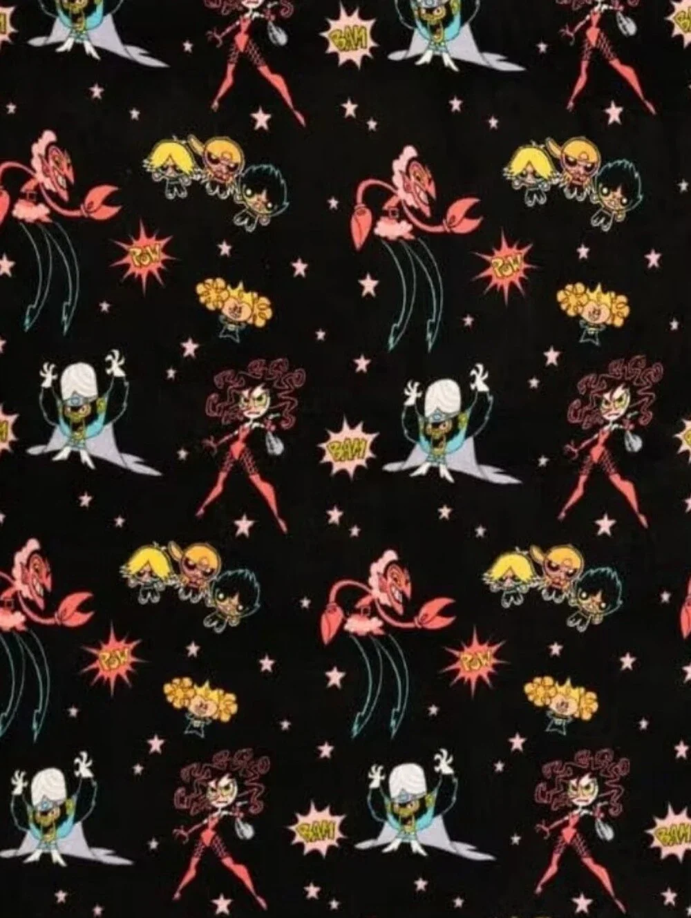 Powerpuff Girls Bedding Super Soft Plush Blanket Girls vs Villains Black